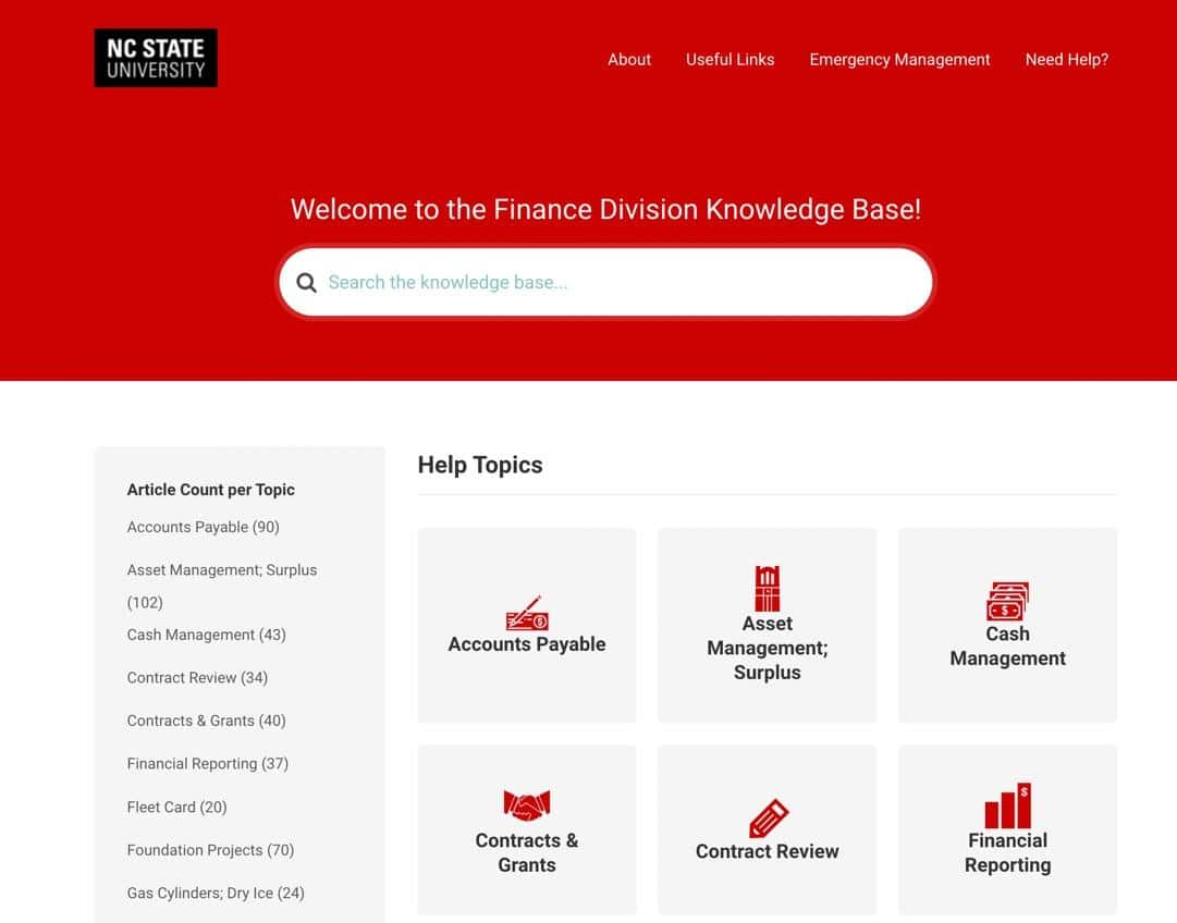 NC State Finance Division Knowledge Base