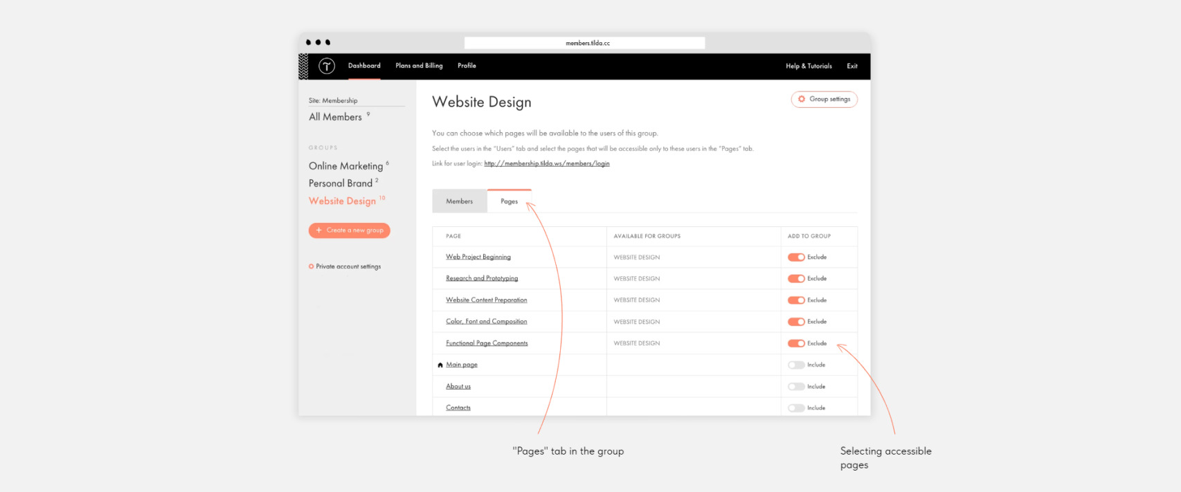 Tilda Paid Members Pages and Members Management