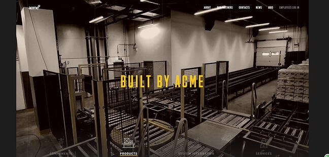 b2b website examples: acme