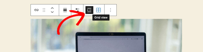 Click on grid view option