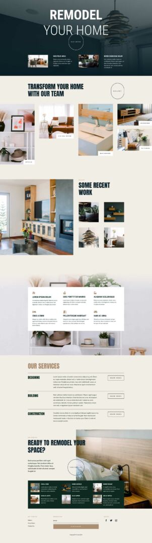 Home Remodeling Layout Pack for Divi