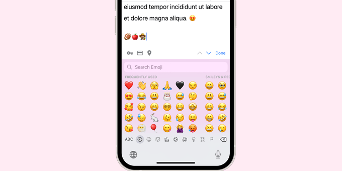 iOS emoji keyboard