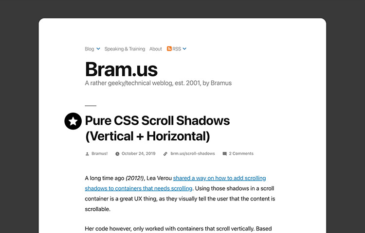 pure CSS scroll shadows