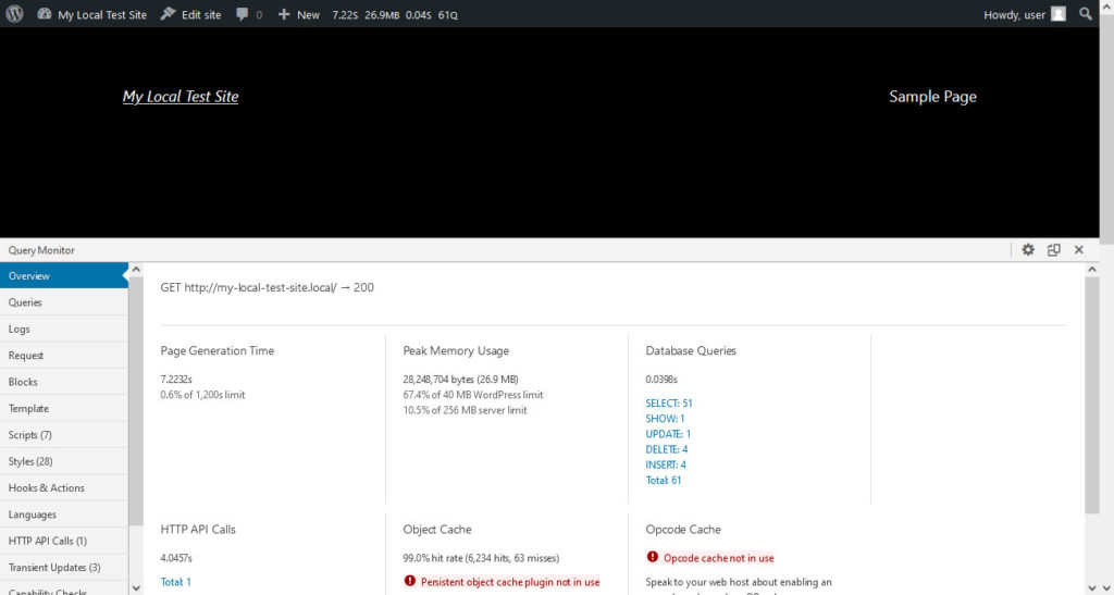 query monitor console