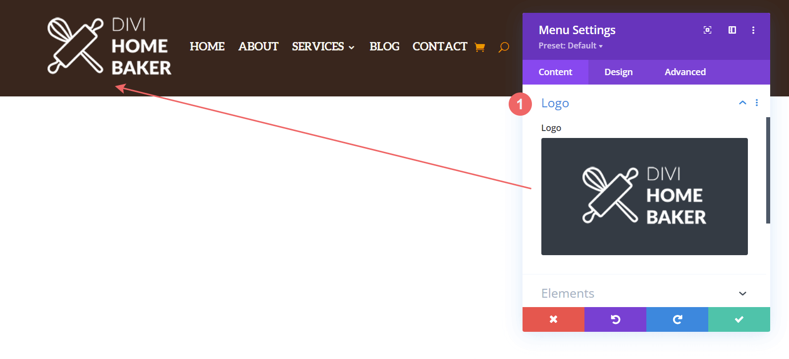Select a logo for use within the Menu Module