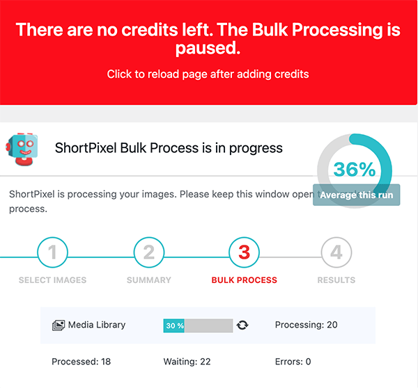 The status of what ShortPixels optimized.