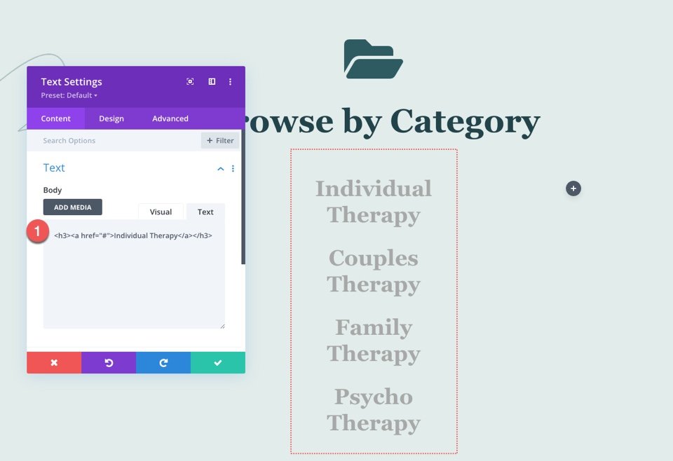 Category Page Template for Divi's Therapy Layout Pack