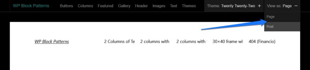 switch between post and page view