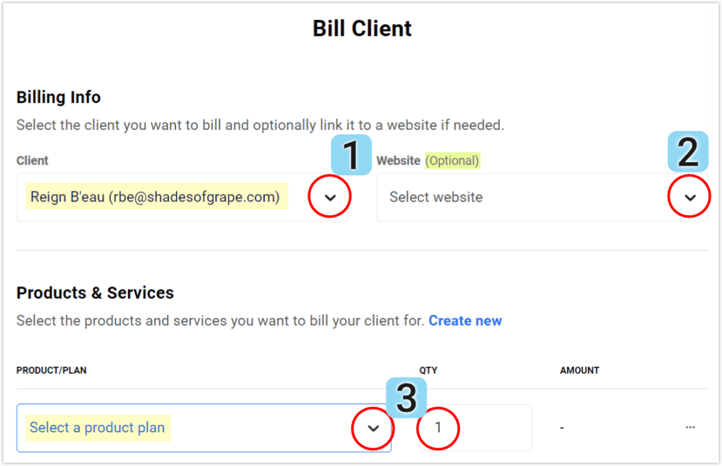 bill client 1