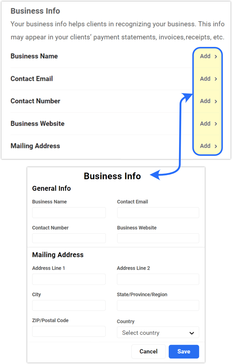 config business profile