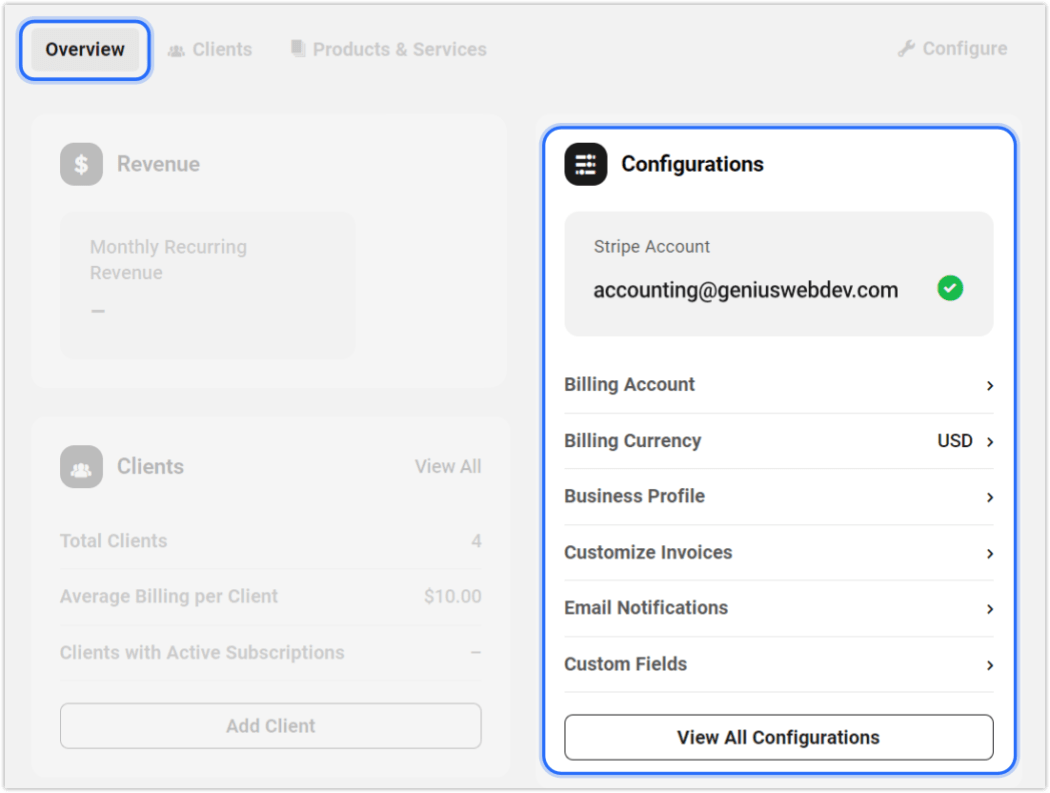 stripe configurations overview