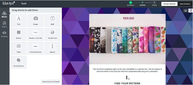 klaviyo email builder