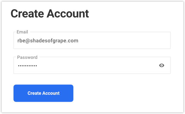 create account (from email invite)
