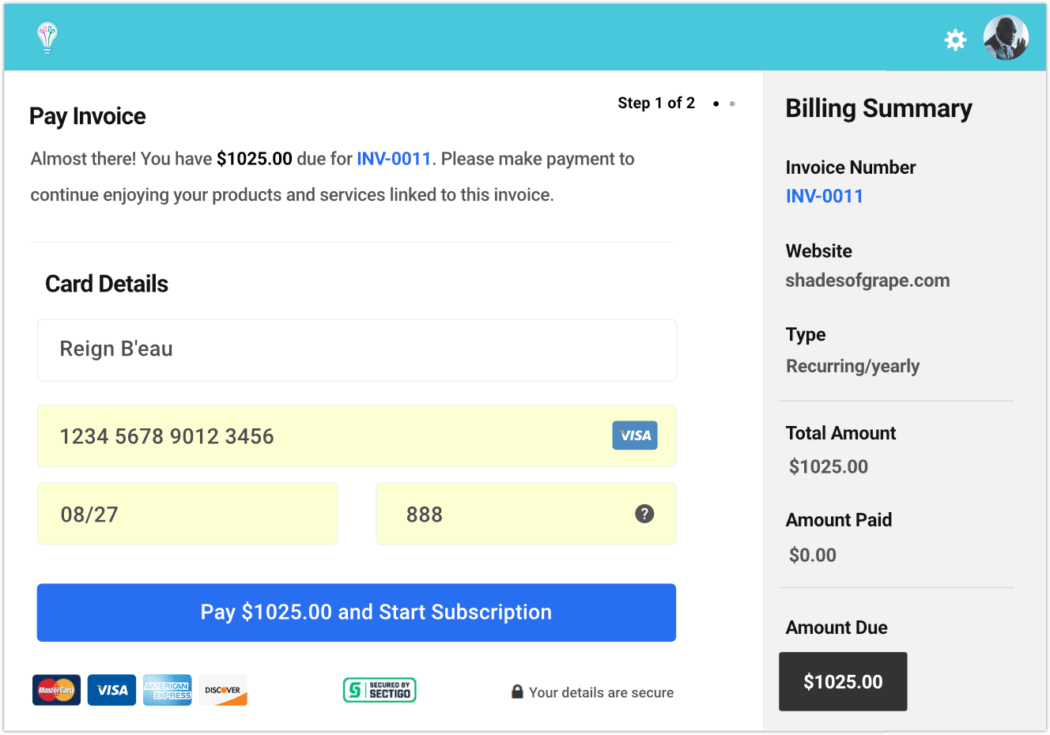 client invoice payment in portal 2