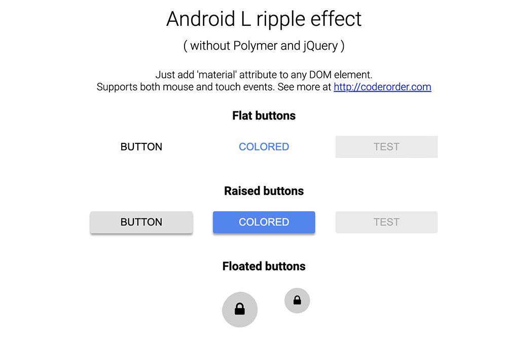 Android L ripple effect without Polymer