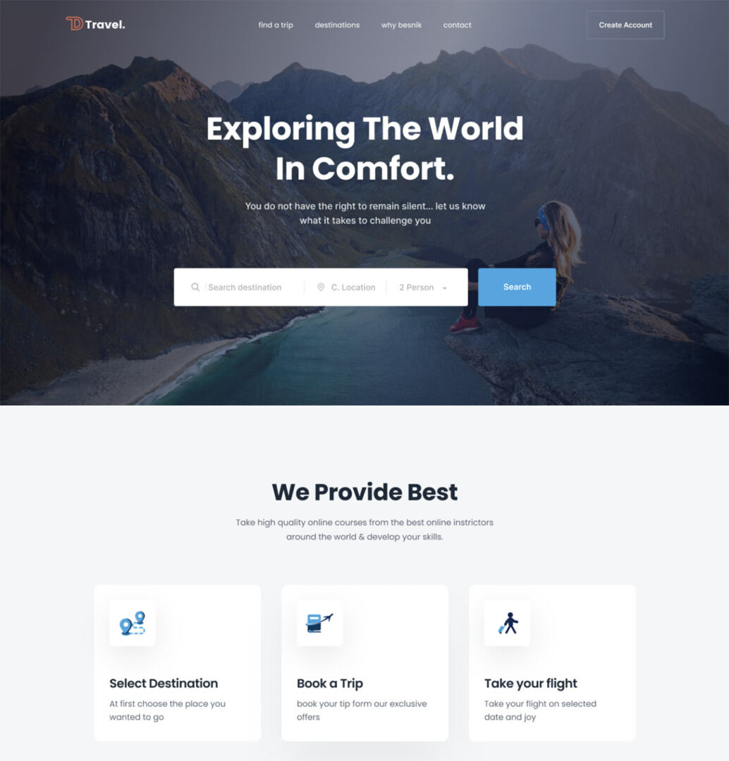 Dream Travel Agency Landing Page