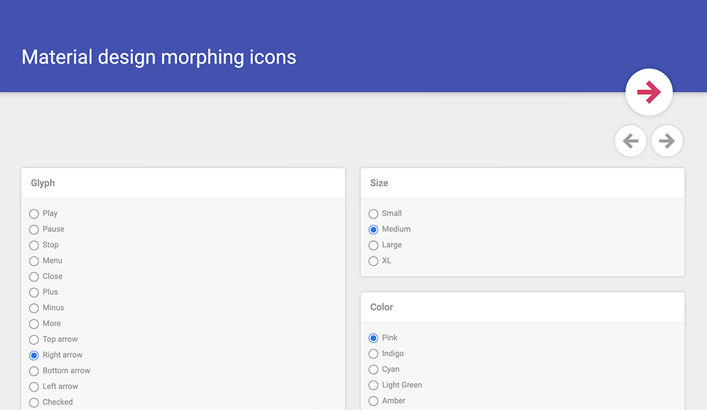 Material Design morphing icons