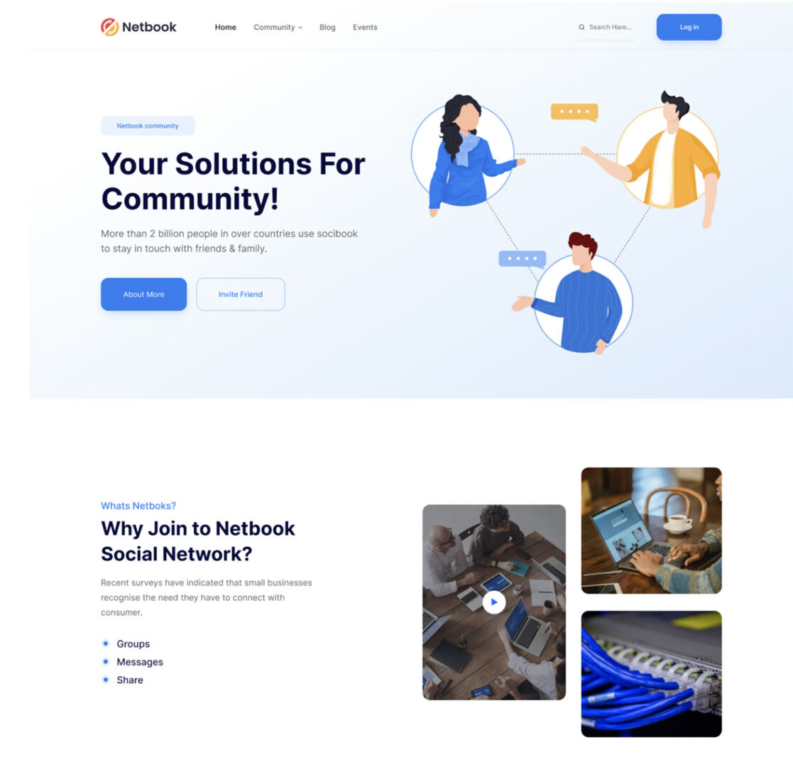 Netbook Social Networking Landing Page
