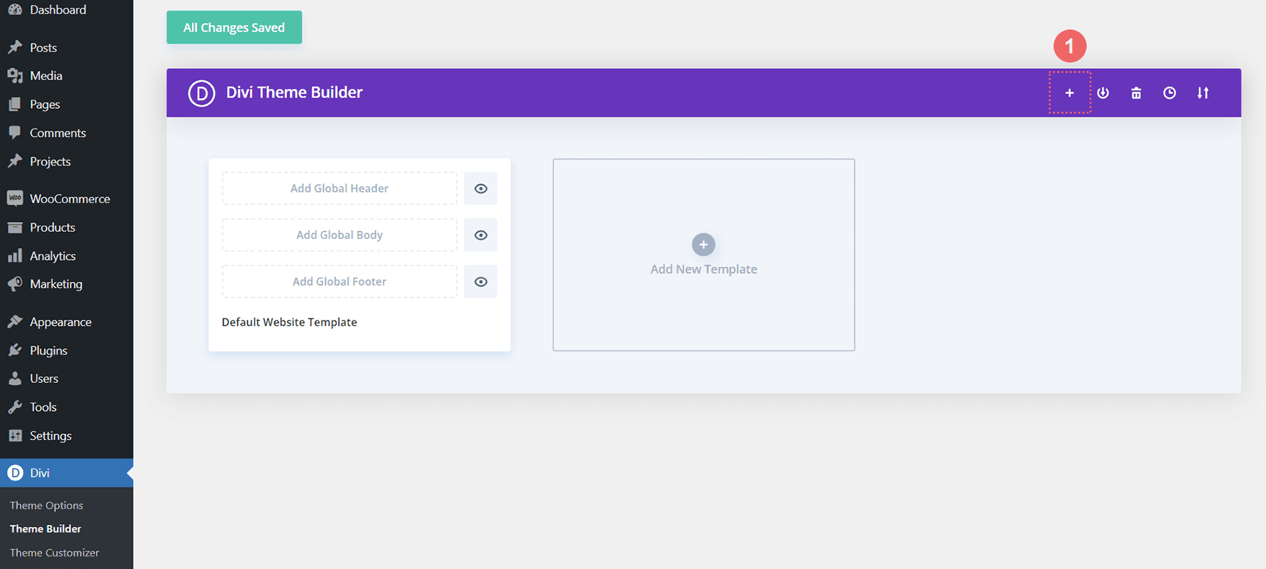 Open the Sets Library within the Divi Theme Builder