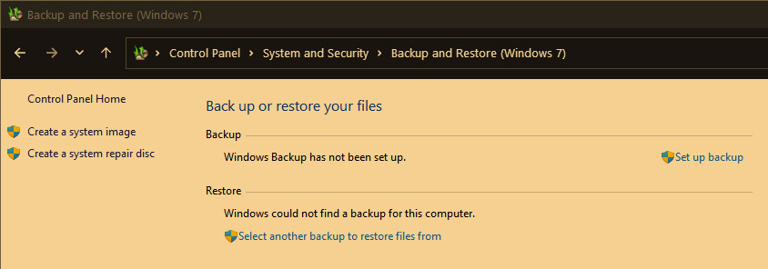 Backup and Restore in Windows 11