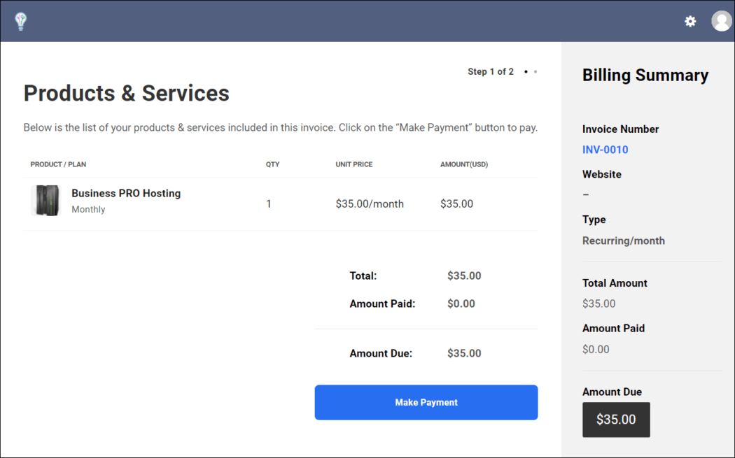 WPMU DEV Client Billing Payment Pages