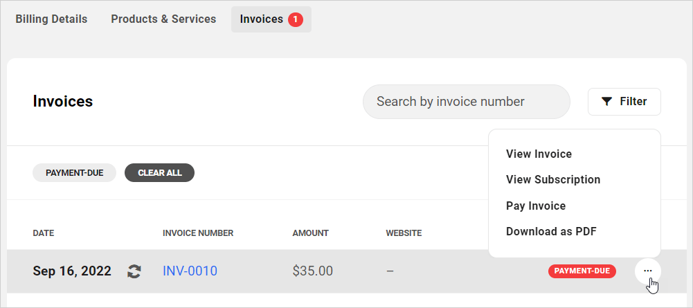 Client Portal: Billing - Invoices