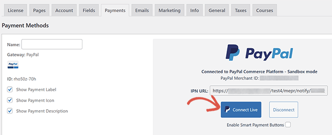 Connect MemberPress to PayPal Commerce
