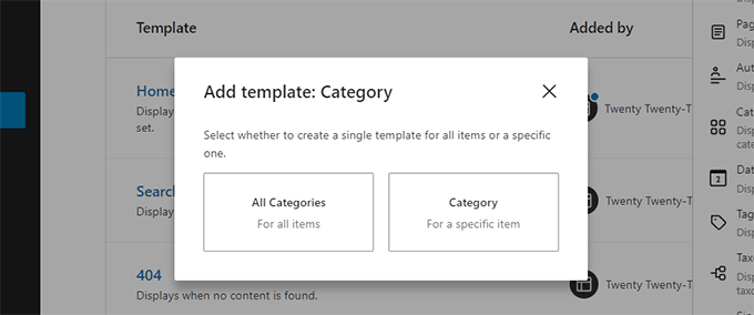 Create template for single category