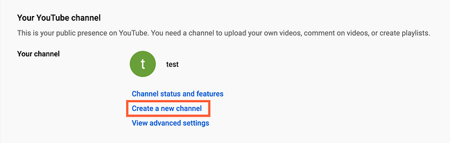 How to create a YouTube channel step three: click 