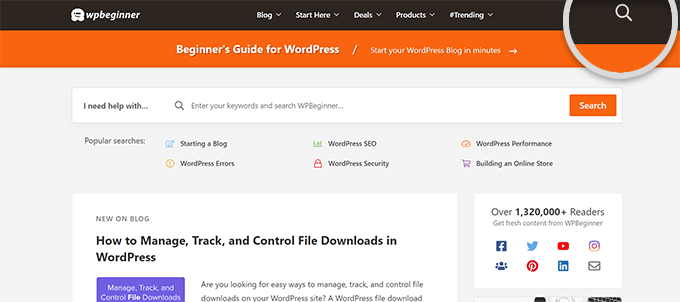 Search WPBeginner