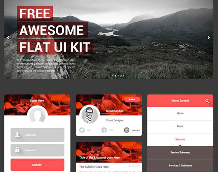 Free Awesome Flat UI Kit