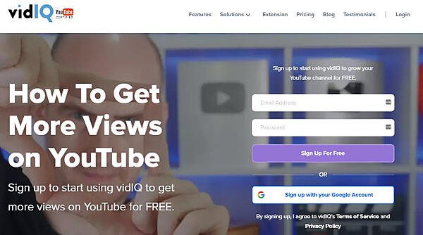 vidiq youtube tag generator homepage