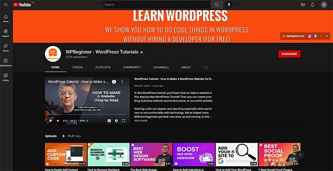 WPBeginner on YouTube