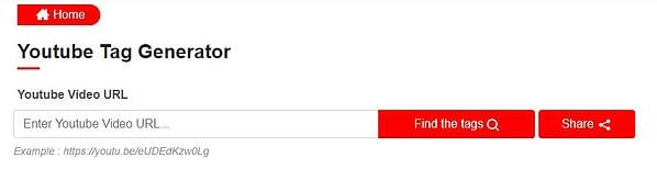 ytube tool youtube tag generator homepage