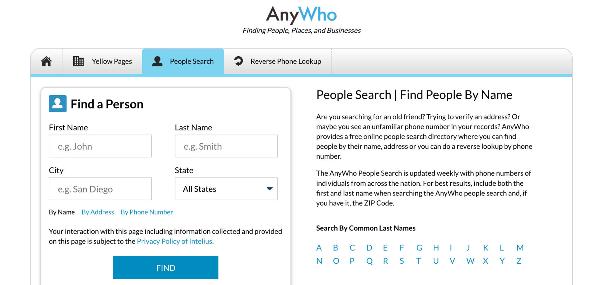 Anywho - People Search