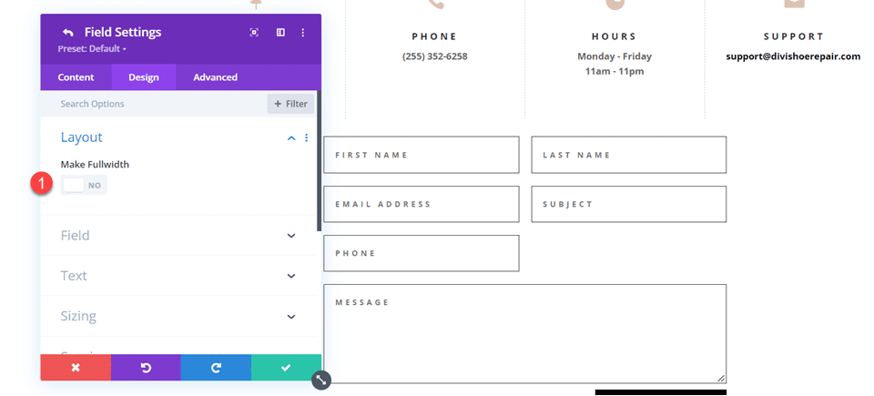 Divi Contact Form Layouts With Inline and Fullwidth Fields Layout 1 Make Inline