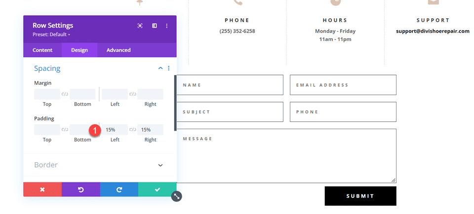 Divi Contact Form Layouts With Inline and Fullwidth Fields Layout 1 Padding