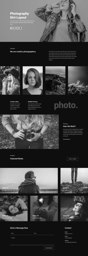 Divi Product Highlight Homepage 25 Divi Layout Pack Photography
