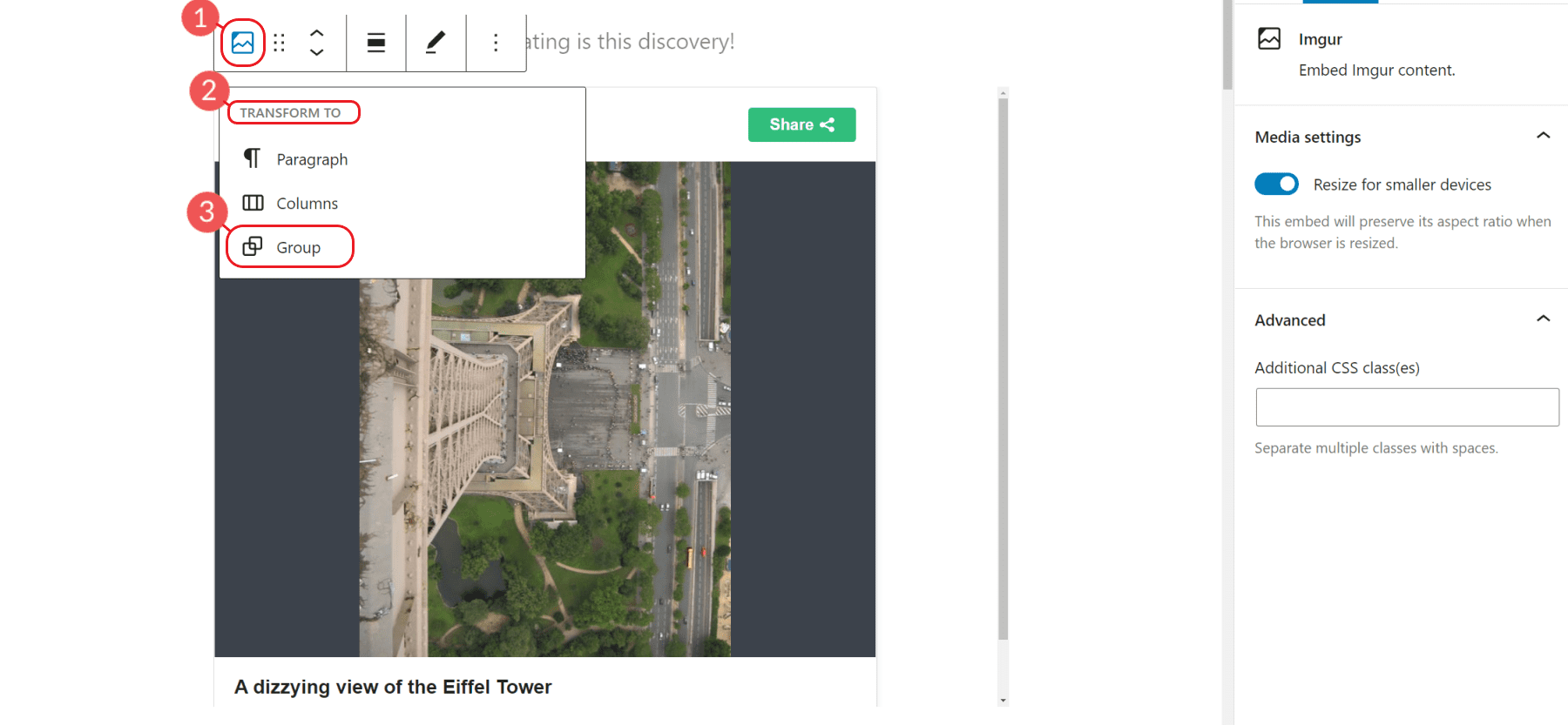 Embed Imgur WordPress - Transform Group