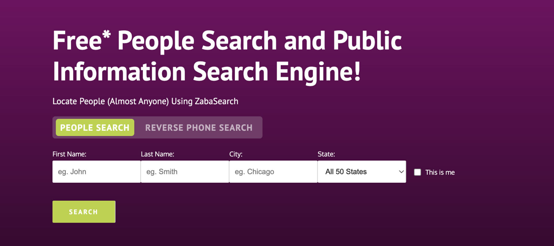 ZabaSearch - People Search