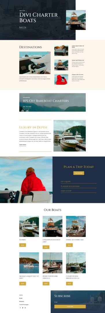 Charter Boat Layout Pack for Divi