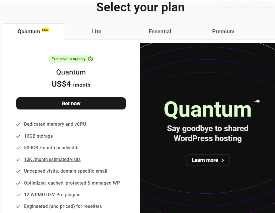 Quantum Hosting Plan