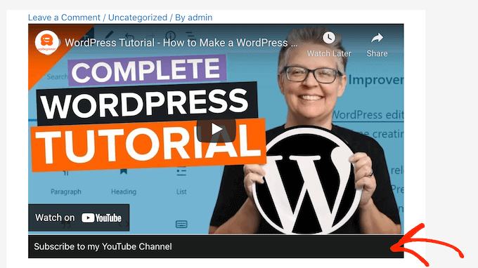 Adding a YouTube subscribe button to WordPress