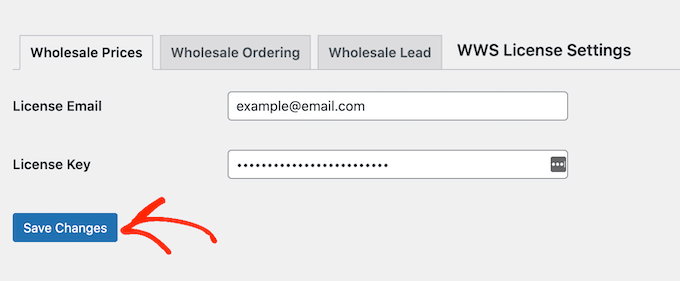 Saving the Wholesale Suite license key