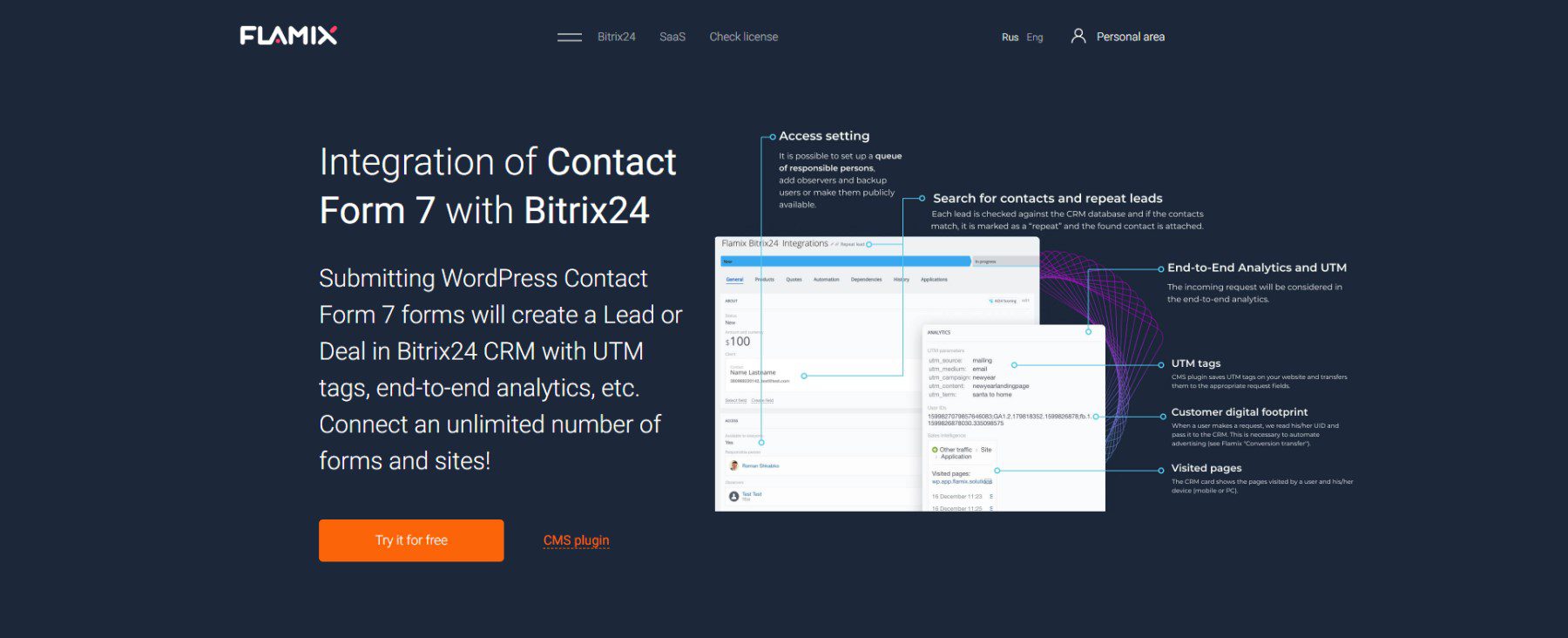 Connect Bitrix24 CRM to CF7 with Flamix