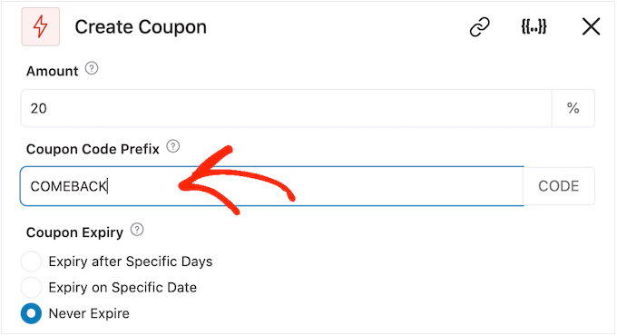 Adding a prefix to the automated coupon code