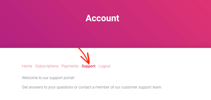 A custom membership account tab