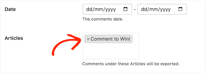 Filtering the WordPress comment export