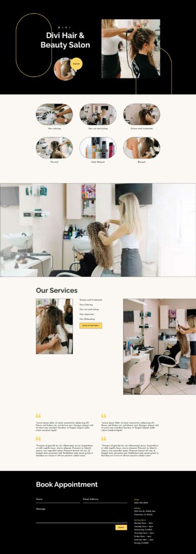 hair salon website