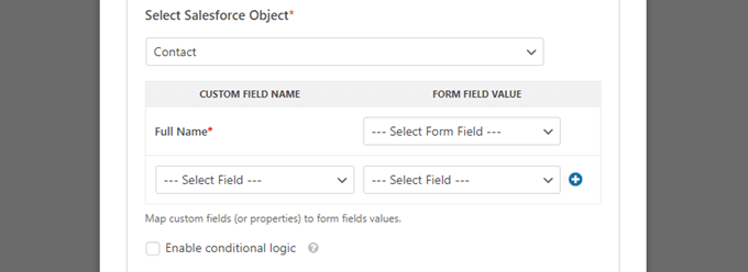 Salesforce object custom fields
